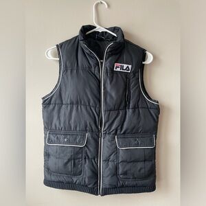 Vintage Y2K FILA Black Puffer Vest Sz S